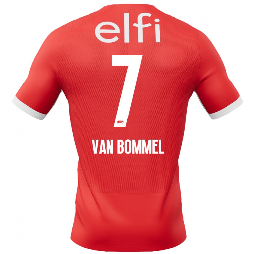 Kids Football Ruben Van Bommel #7 Red White Home Jersey 2024/25 T-Shirt Nz