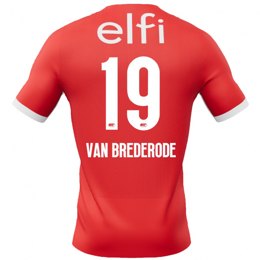 Kids Football Myron Van Brederode #19 Red White Home Jersey 2024/25 T-Shirt Nz