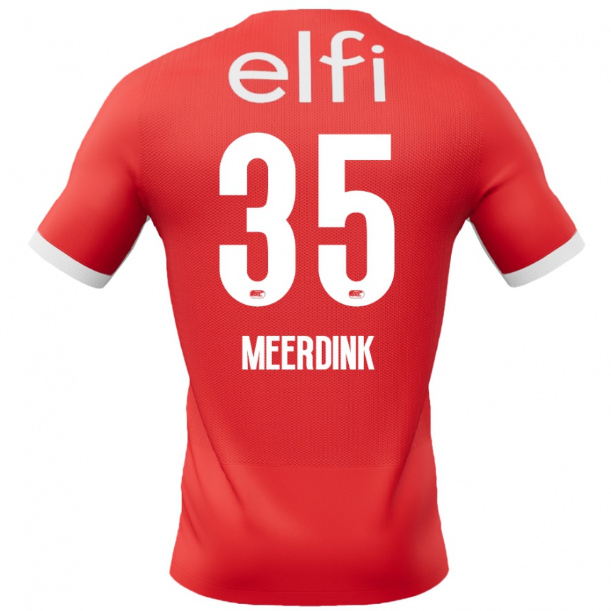 Kids Football Mexx Meerdink #35 Red White Home Jersey 2024/25 T-Shirt Nz