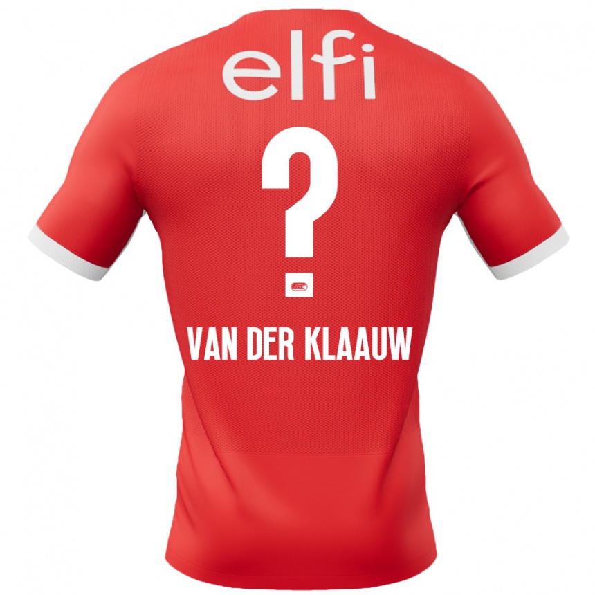 Kids Football Deacon Van Der Klaauw #0 Red White Home Jersey 2024/25 T-Shirt Nz