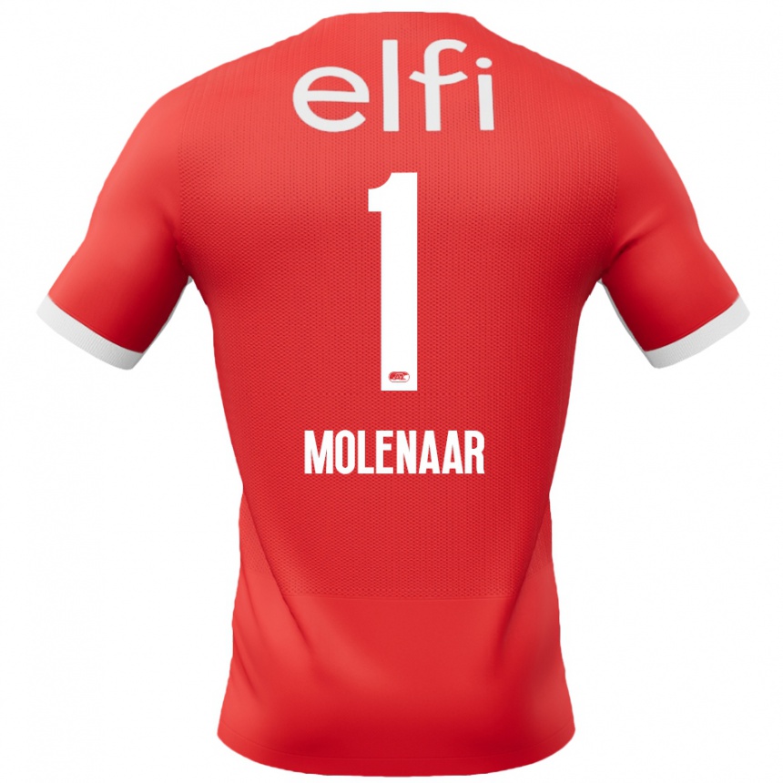 Kids Football Finn Molenaar #1 Red White Home Jersey 2024/25 T-Shirt Nz