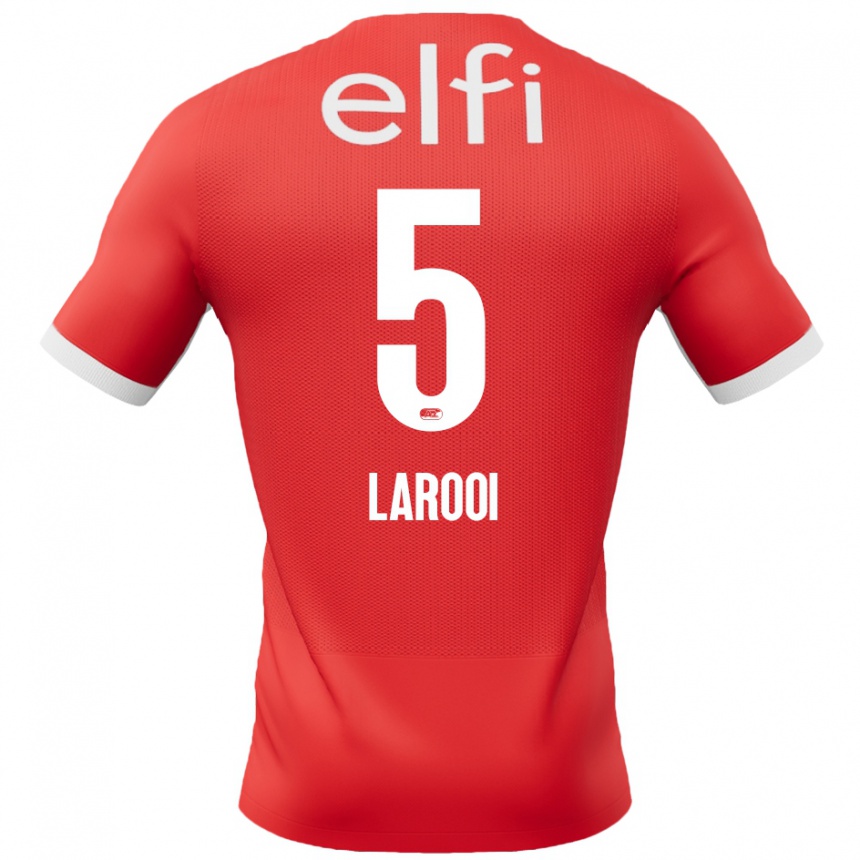 Kids Football Finn Larooi #5 Red White Home Jersey 2024/25 T-Shirt Nz