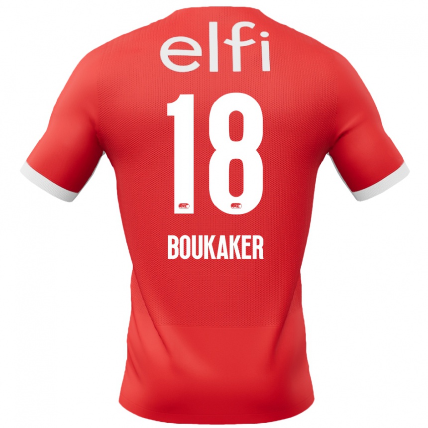 Kids Football Romaissa Boukaker #18 Red White Home Jersey 2024/25 T-Shirt Nz