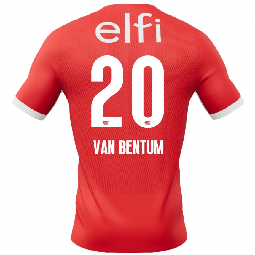 Kids Football Mirte Van Bentum #20 Red White Home Jersey 2024/25 T-Shirt Nz