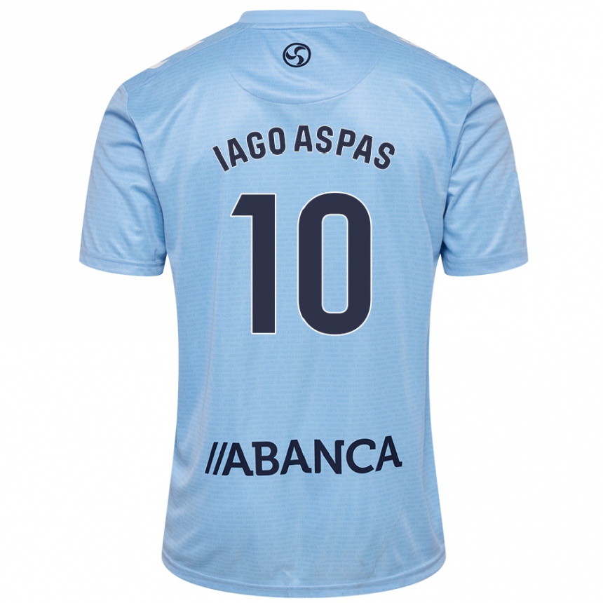 Kids Football Iago Aspas #10 Sky Blue Home Jersey 2024/25 T-Shirt Nz