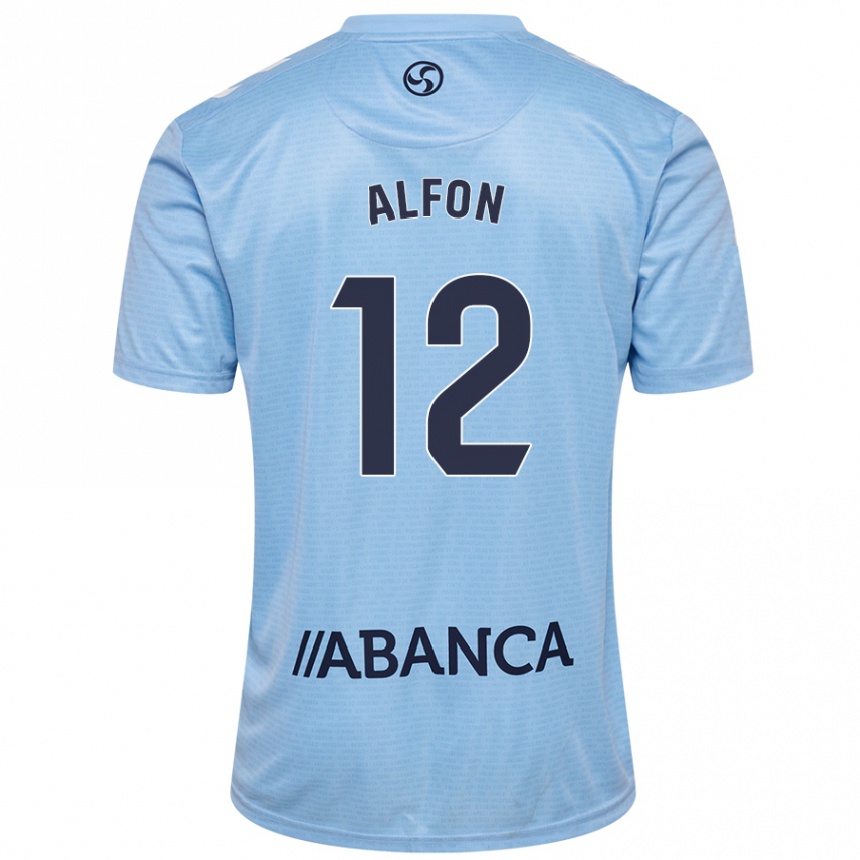 Kids Football Alfon González #12 Sky Blue Home Jersey 2024/25 T-Shirt Nz