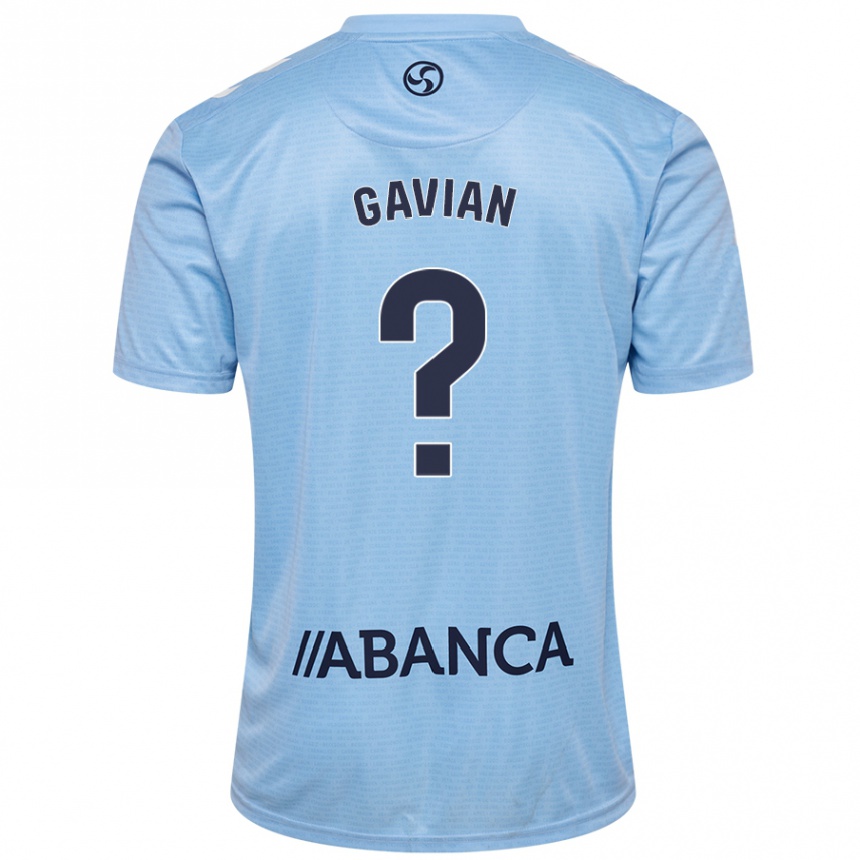 Kids Football Pablo Gavian #0 Sky Blue Home Jersey 2024/25 T-Shirt Nz