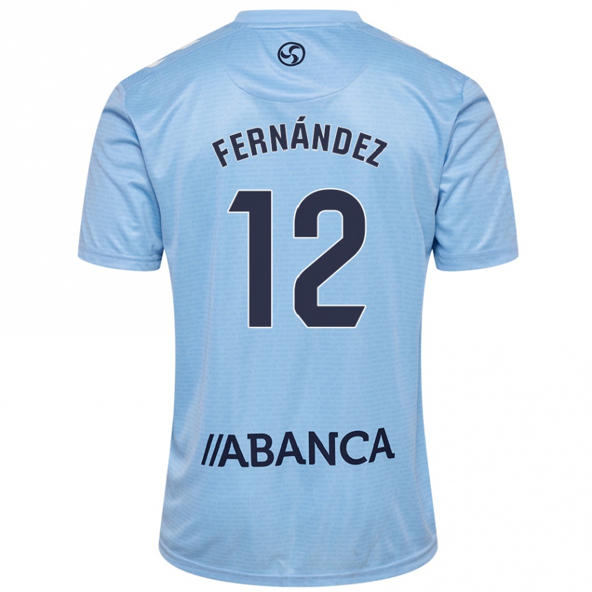 Kids Football Manu Fernández #12 Sky Blue Home Jersey 2024/25 T-Shirt Nz