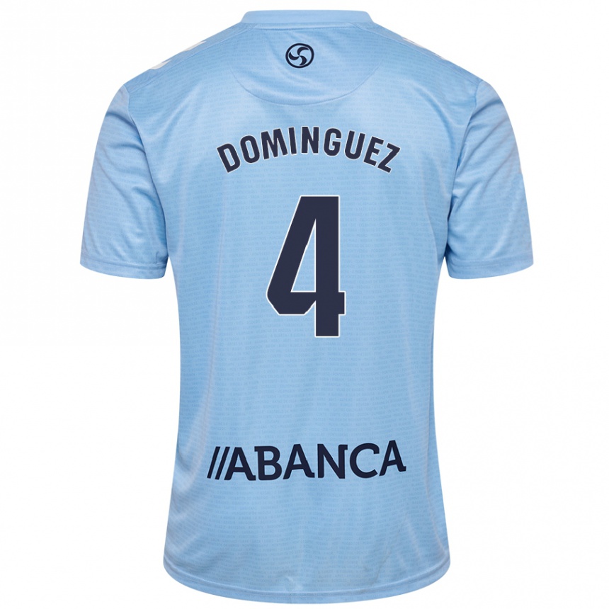 Kids Football Javi Domínguez #4 Sky Blue Home Jersey 2024/25 T-Shirt Nz