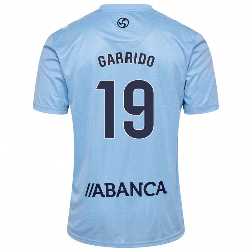 Kids Football Manu Garrido #19 Sky Blue Home Jersey 2024/25 T-Shirt Nz