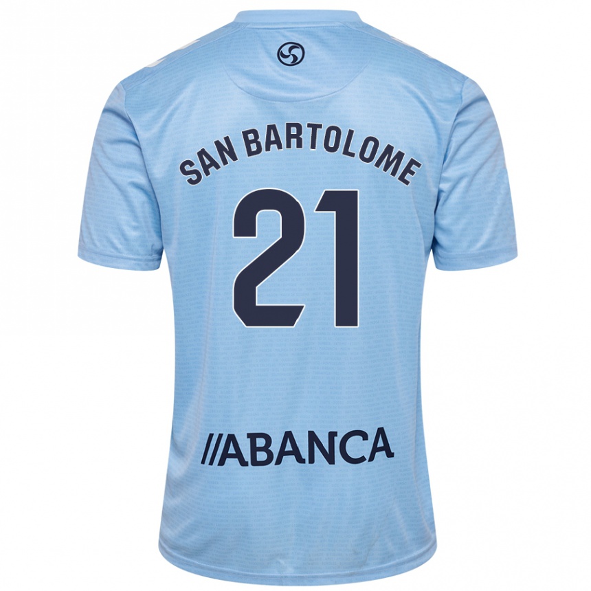 Kids Football Víctor San Bartolomé #21 Sky Blue Home Jersey 2024/25 T-Shirt Nz