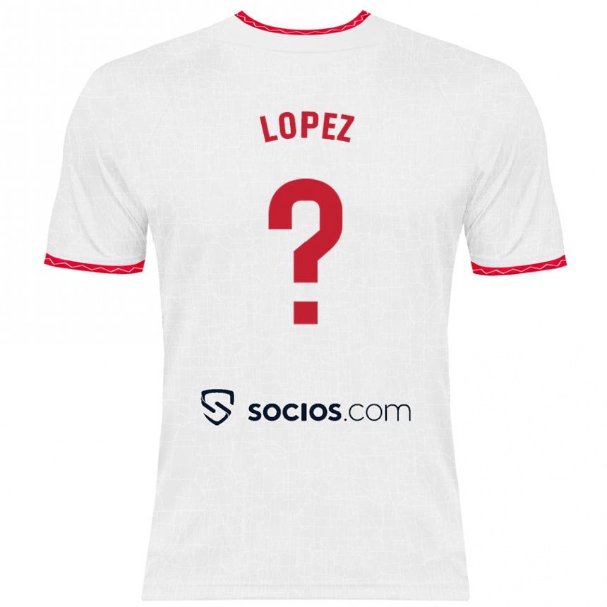 Kids Football David López #0 White Red Home Jersey 2024/25 T-Shirt Nz