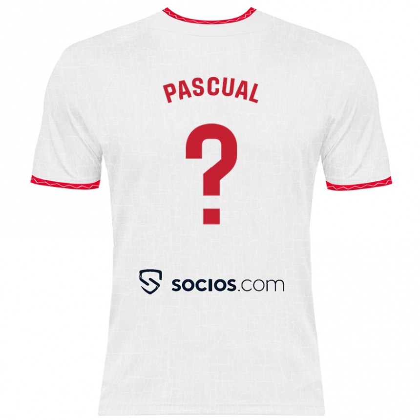 Kids Football Álvaro Pascual #0 White Red Home Jersey 2024/25 T-Shirt Nz