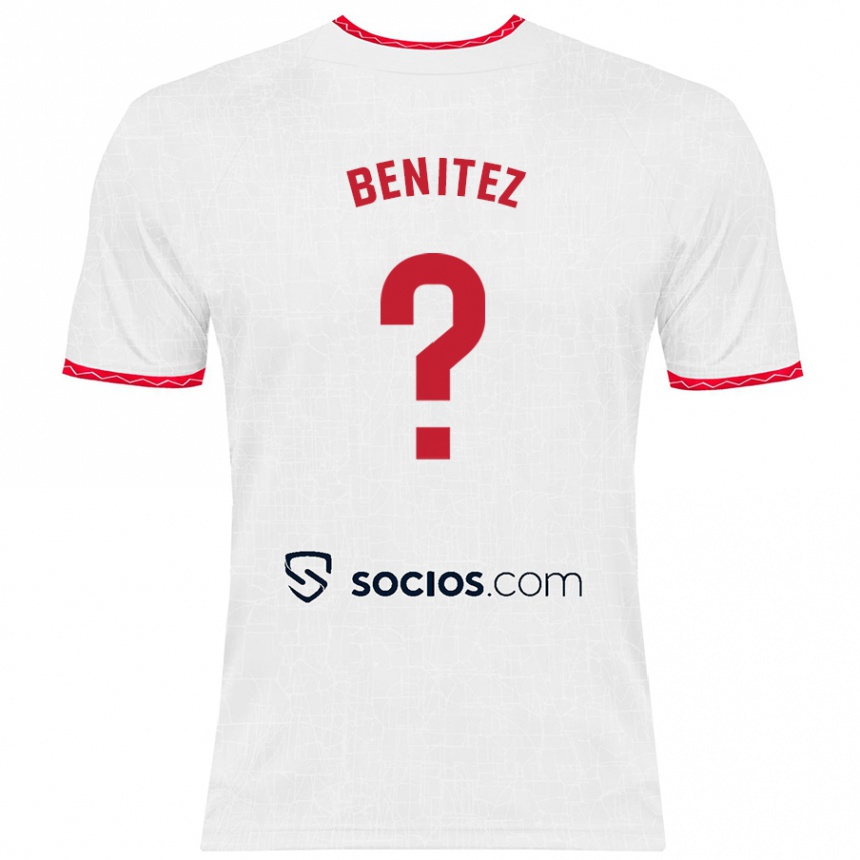 Kids Football Emilio Benítez #0 White Red Home Jersey 2024/25 T-Shirt Nz