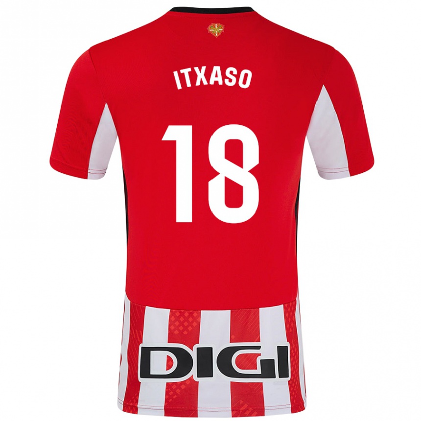 Kids Football Itxaso Uriarte Santamaria #18 Red White Home Jersey 2024/25 T-Shirt Nz