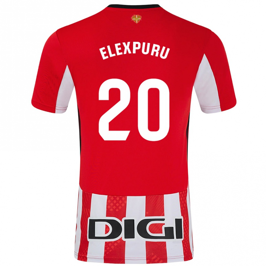 Kids Football Ane Elexpuru Añorga #20 Red White Home Jersey 2024/25 T-Shirt Nz