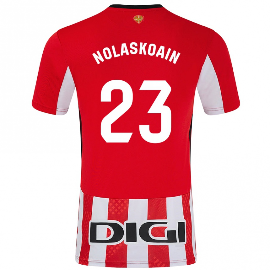 Kids Football Peru Nolaskoain #23 Red White Home Jersey 2024/25 T-Shirt Nz