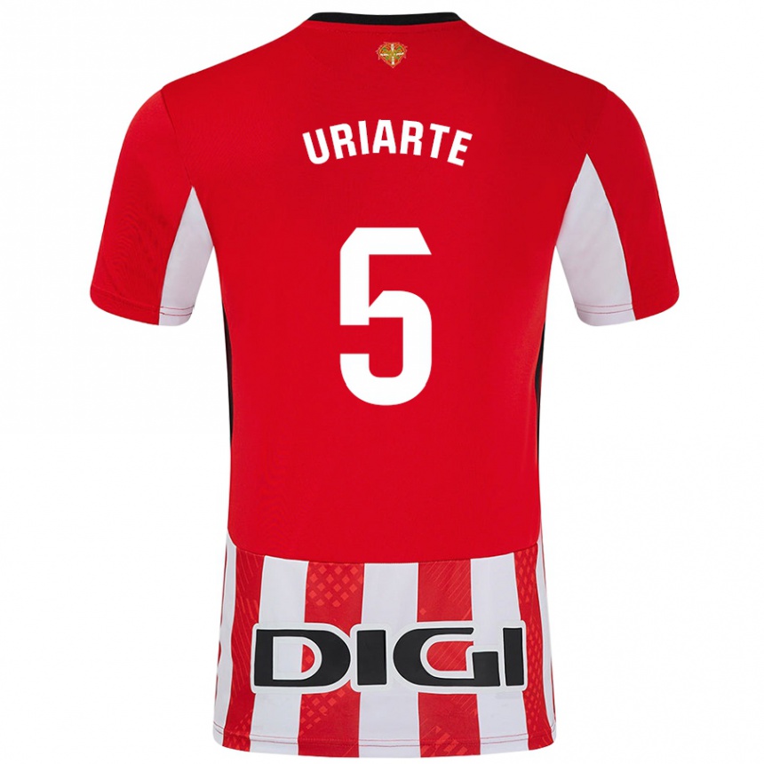 Kids Football Naroa Uriarte Urazurrutia #5 Red White Home Jersey 2024/25 T-Shirt Nz