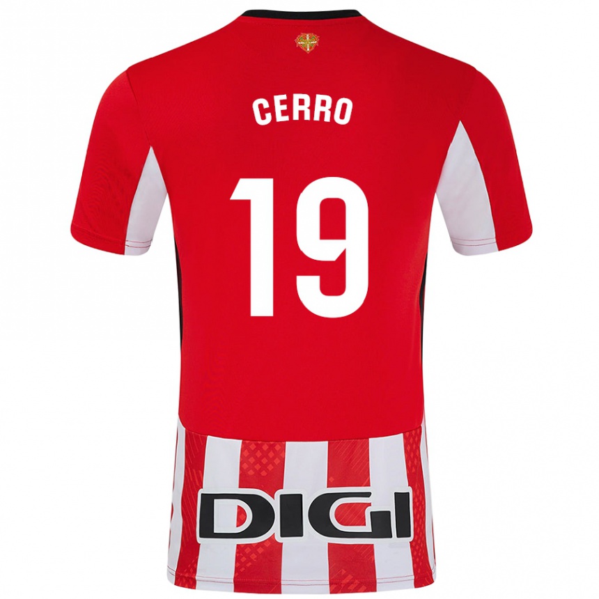 Kids Football Mariana Cerro Galán #19 Red White Home Jersey 2024/25 T-Shirt Nz