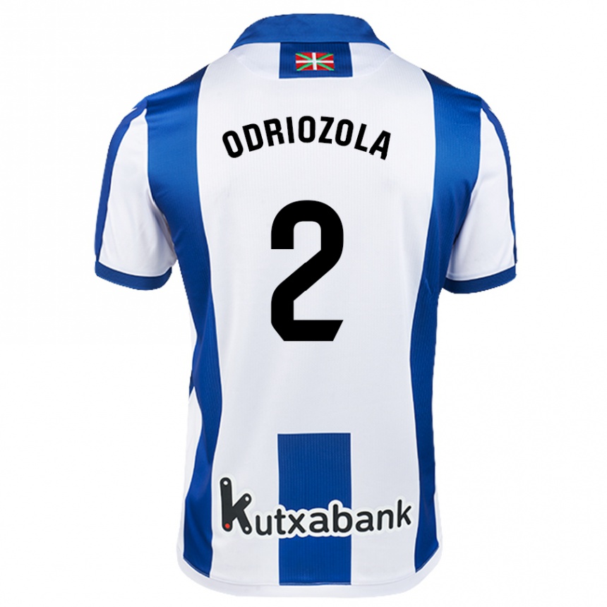 Kids Football Alvaro Odriozola #2 White Blue Home Jersey 2024/25 T-Shirt Nz