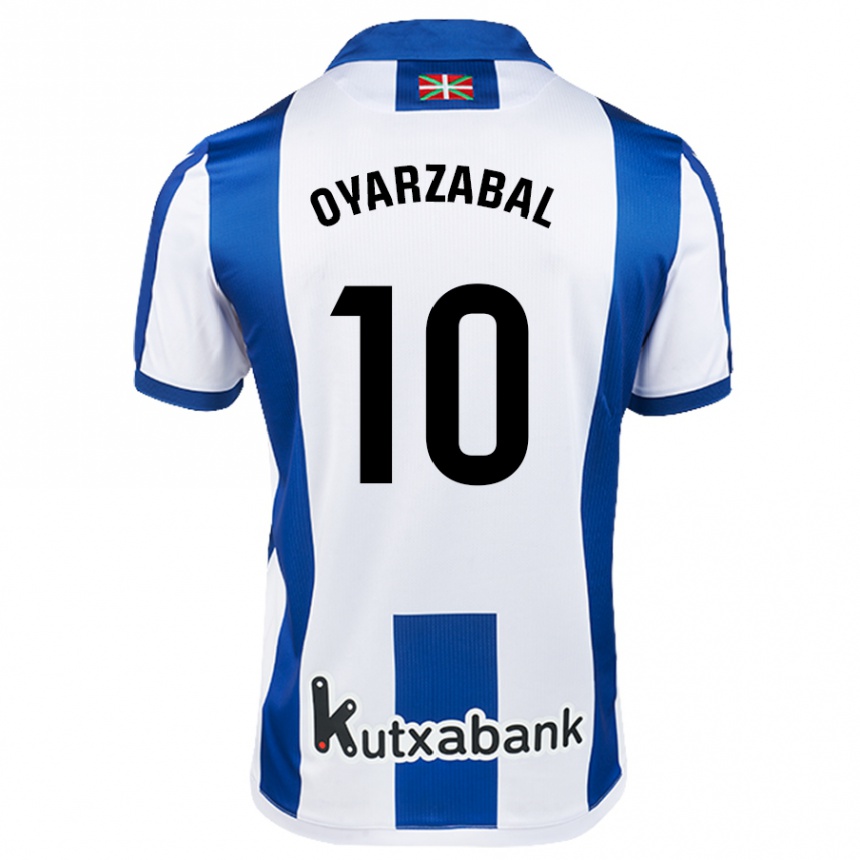 Kids Football Mikel Oyarzabal #10 White Blue Home Jersey 2024/25 T-Shirt Nz