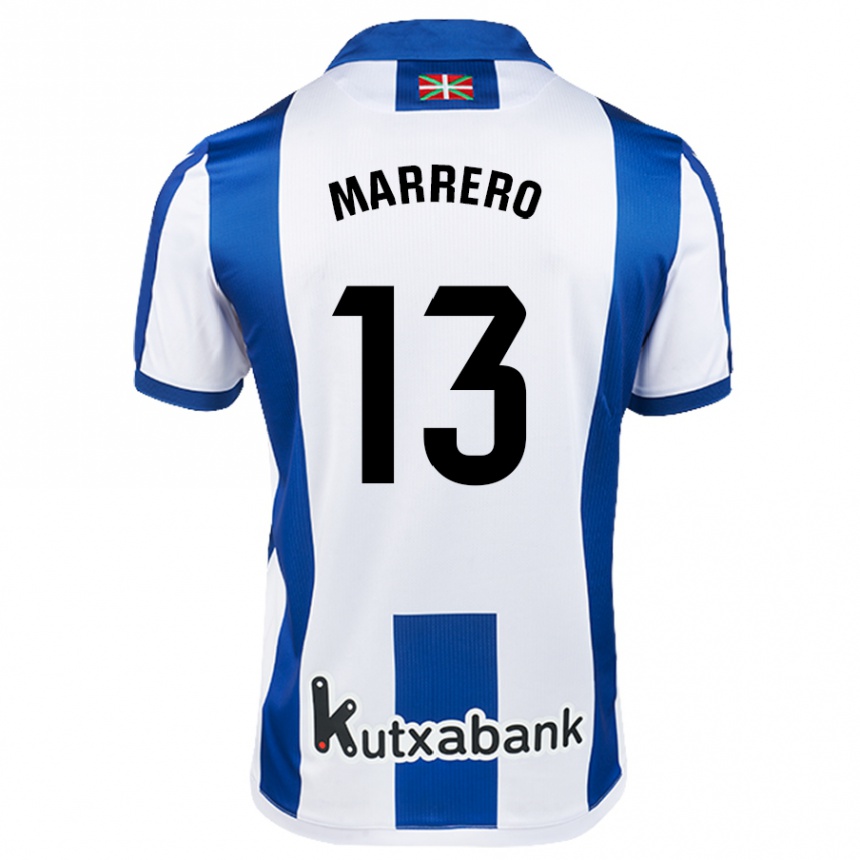 Kids Football Unai Marrero #13 White Blue Home Jersey 2024/25 T-Shirt Nz