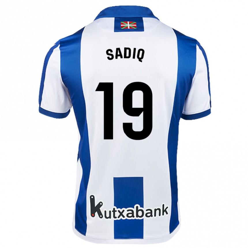 Kids Football Umar Sadiq #19 White Blue Home Jersey 2024/25 T-Shirt Nz