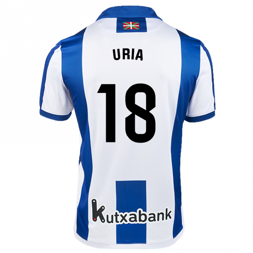 Kids Football Mirari Uria Gabilondo #18 White Blue Home Jersey 2024/25 T-Shirt Nz