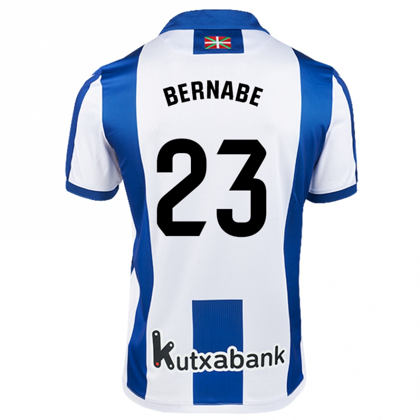 Kids Football Alejandra Bernabé De Santiago #23 White Blue Home Jersey 2024/25 T-Shirt Nz