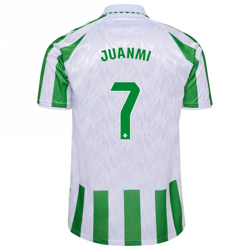 Kids Football Juanmi #7 Green White Stripes Home Jersey 2024/25 T-Shirt Nz