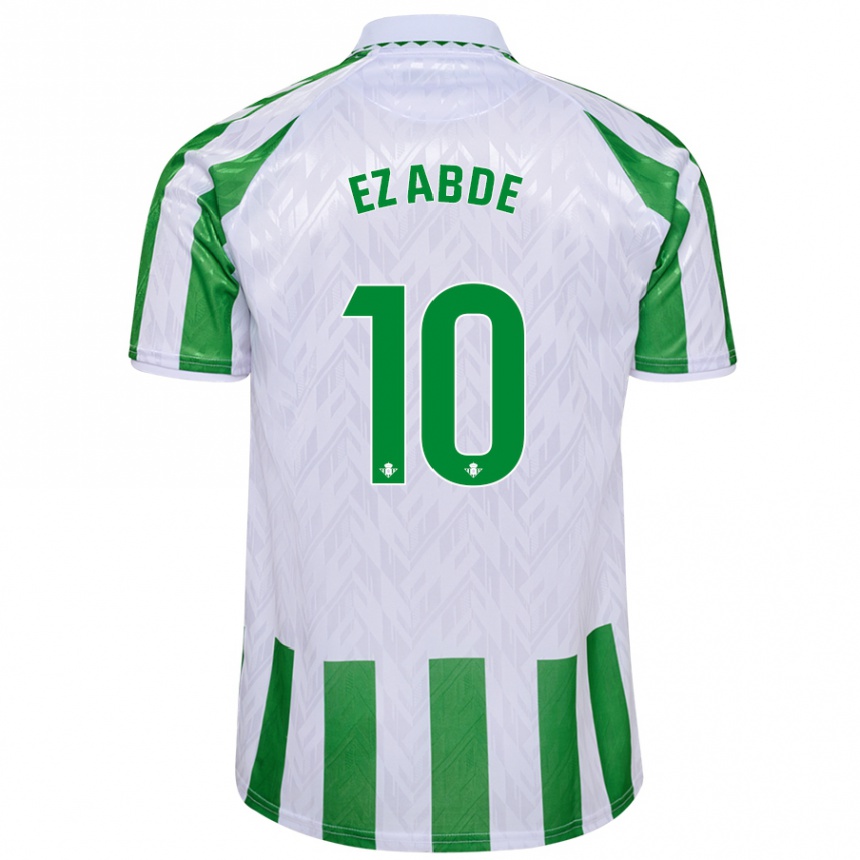 Kids Football Abde Ezzalzouli #10 Green White Stripes Home Jersey 2024/25 T-Shirt Nz