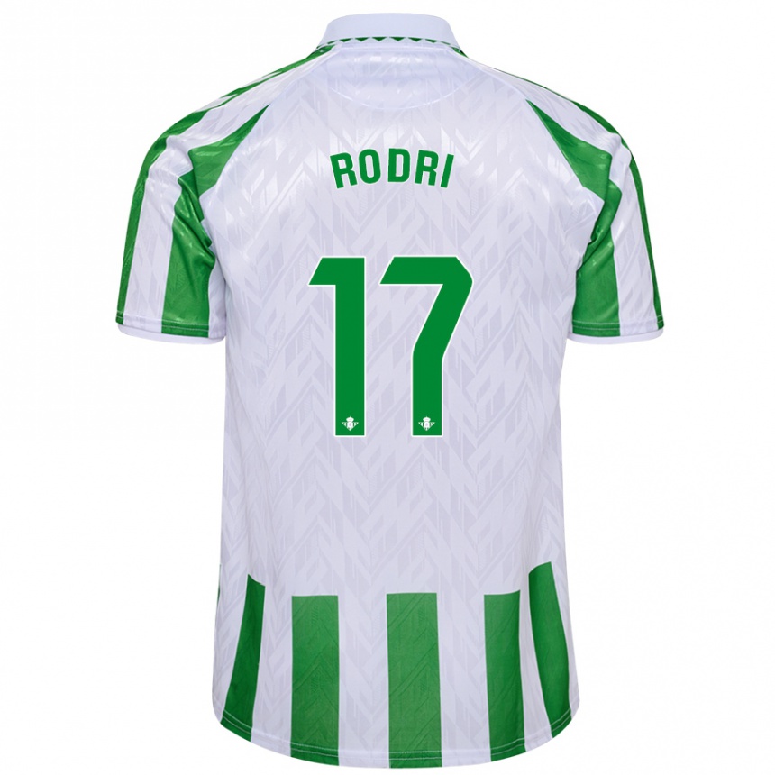 Kids Football Rodri Sánchez #17 Green White Stripes Home Jersey 2024/25 T-Shirt Nz