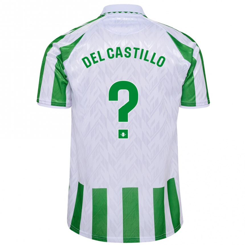 Kids Football Gonzalo Del Castillo #0 Green White Stripes Home Jersey 2024/25 T-Shirt Nz