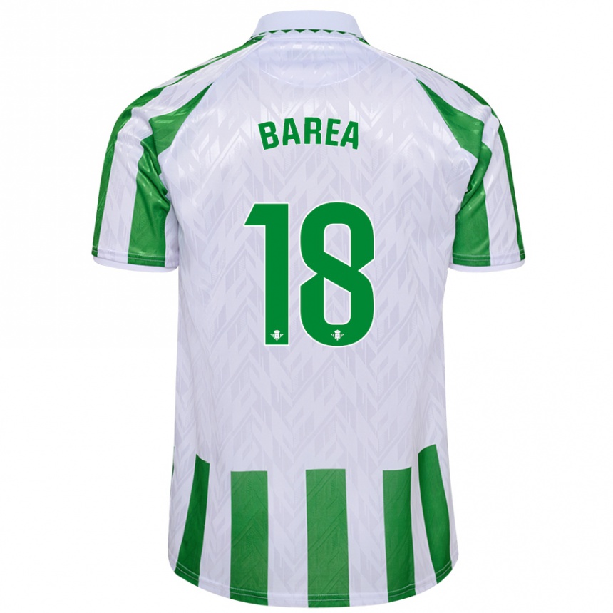 Kids Football Ismael Barea #18 Green White Stripes Home Jersey 2024/25 T-Shirt Nz