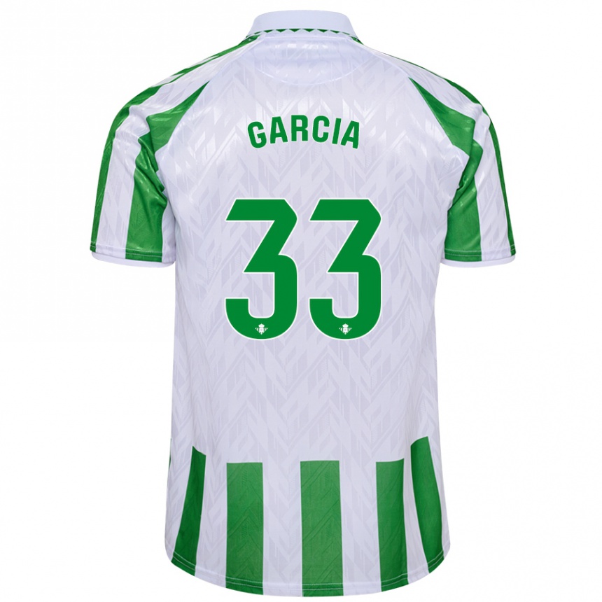 Kids Football Pablo García #33 Green White Stripes Home Jersey 2024/25 T-Shirt Nz