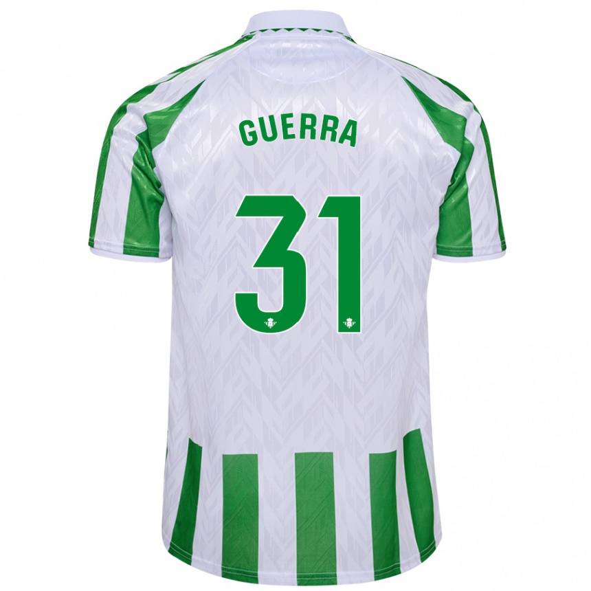 Kids Football Ana Guerra Morcillo #31 Green White Stripes Home Jersey 2024/25 T-Shirt Nz