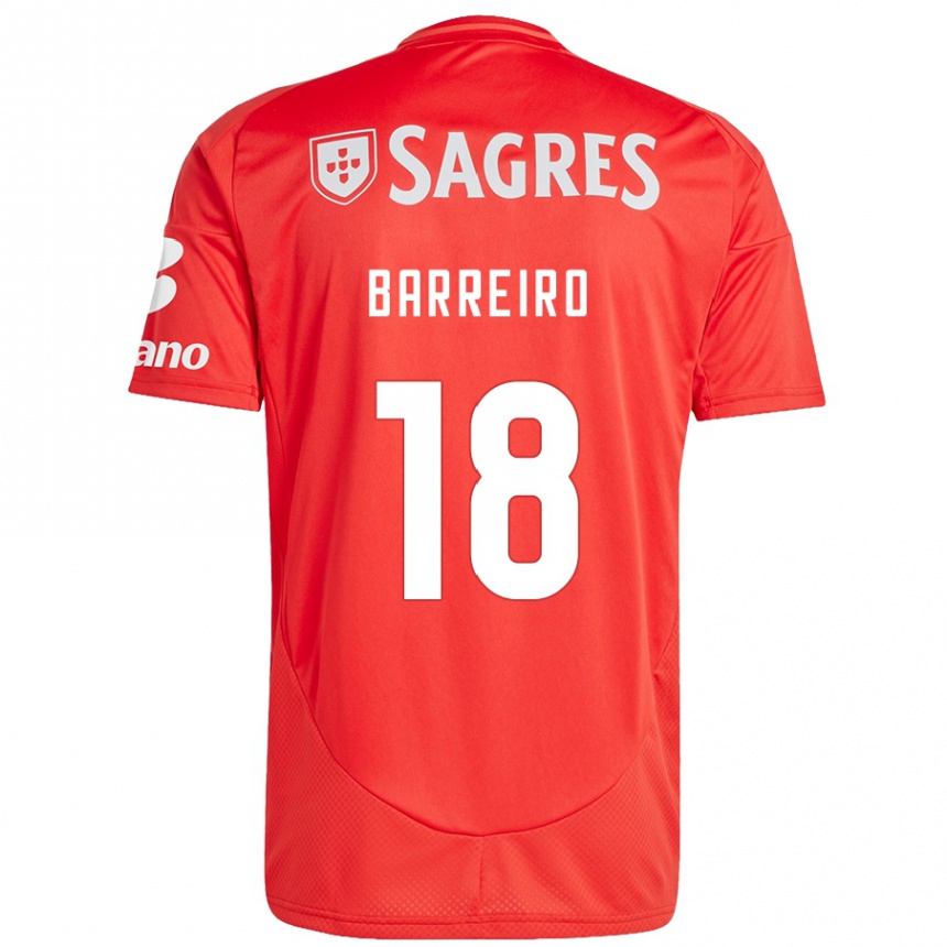 Kids Football Leandro Barreiro #18 Red White Home Jersey 2024/25 T-Shirt Nz