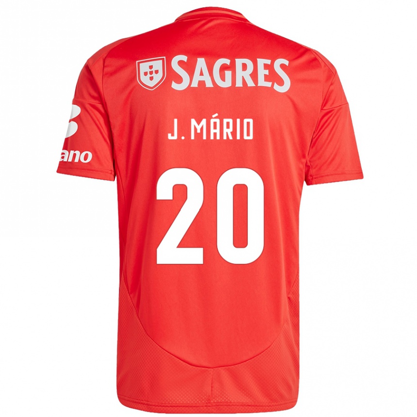 Kids Football João Mário #20 Red White Home Jersey 2024/25 T-Shirt Nz