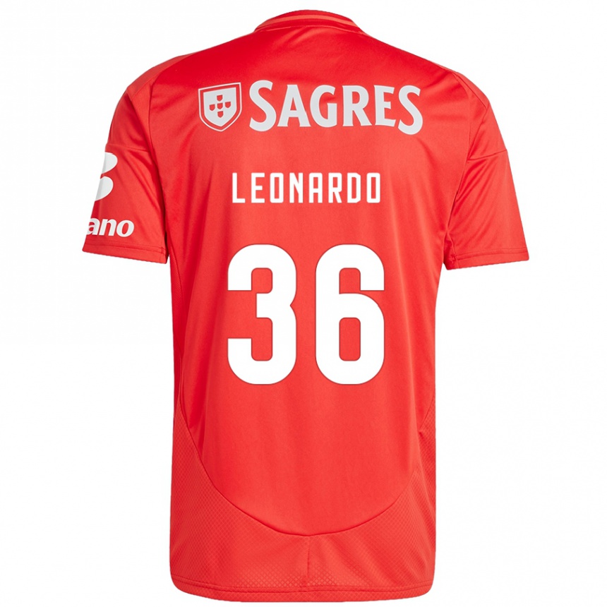 Kids Football Marcos Leonardo #36 Red White Home Jersey 2024/25 T-Shirt Nz