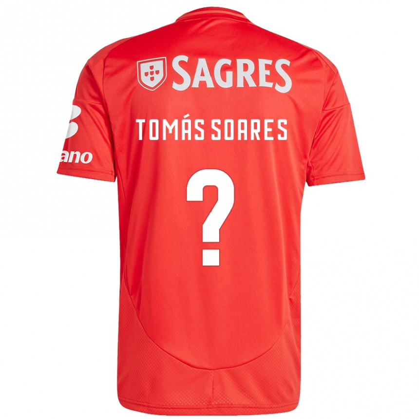 Kids Football Tomás Soares #0 Red White Home Jersey 2024/25 T-Shirt Nz