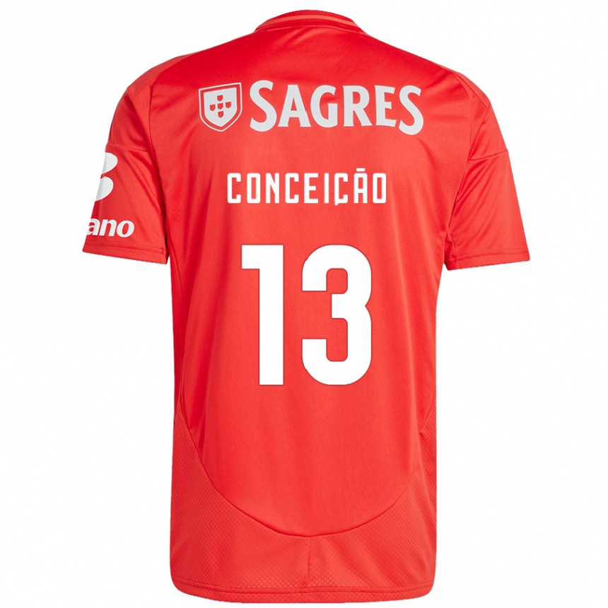 Kids Football João Conceição #13 Red White Home Jersey 2024/25 T-Shirt Nz