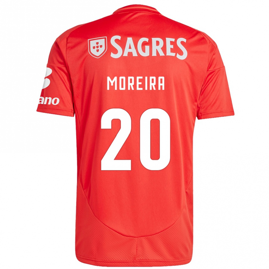 Kids Football André Moreira #20 Red White Home Jersey 2024/25 T-Shirt Nz