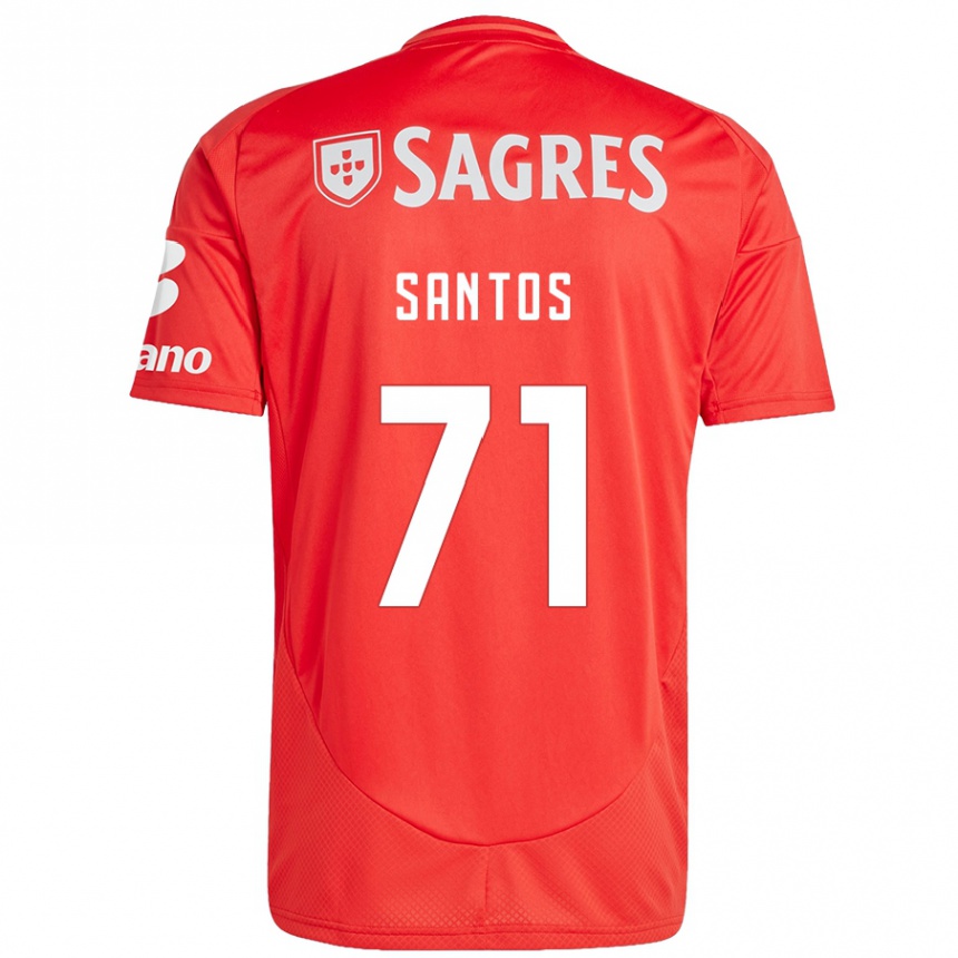 Kids Football Leandro Santos #71 Red White Home Jersey 2024/25 T-Shirt Nz