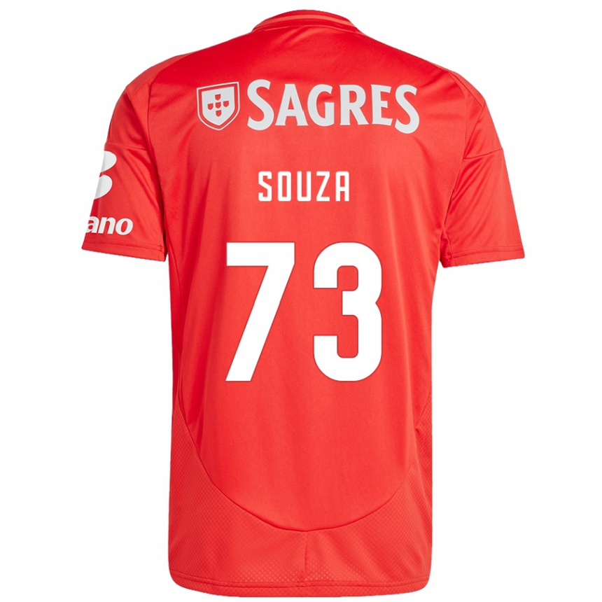 Kids Football Beni Souza #73 Red White Home Jersey 2024/25 T-Shirt Nz