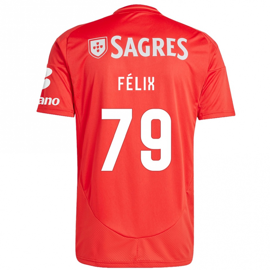 Kids Football Hugo Félix #79 Red White Home Jersey 2024/25 T-Shirt Nz