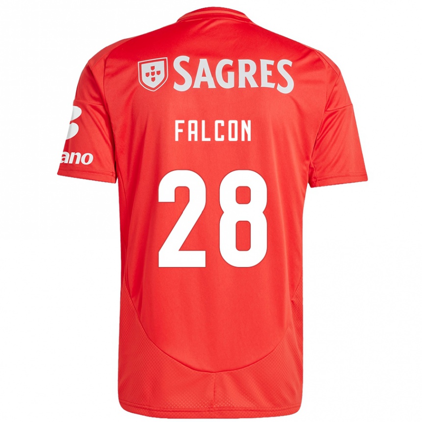 Kids Football Andrea Falcón #28 Red White Home Jersey 2024/25 T-Shirt Nz