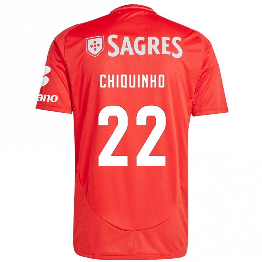 Kids Football Chiquinho #22 Red White Home Jersey 2024/25 T-Shirt Nz