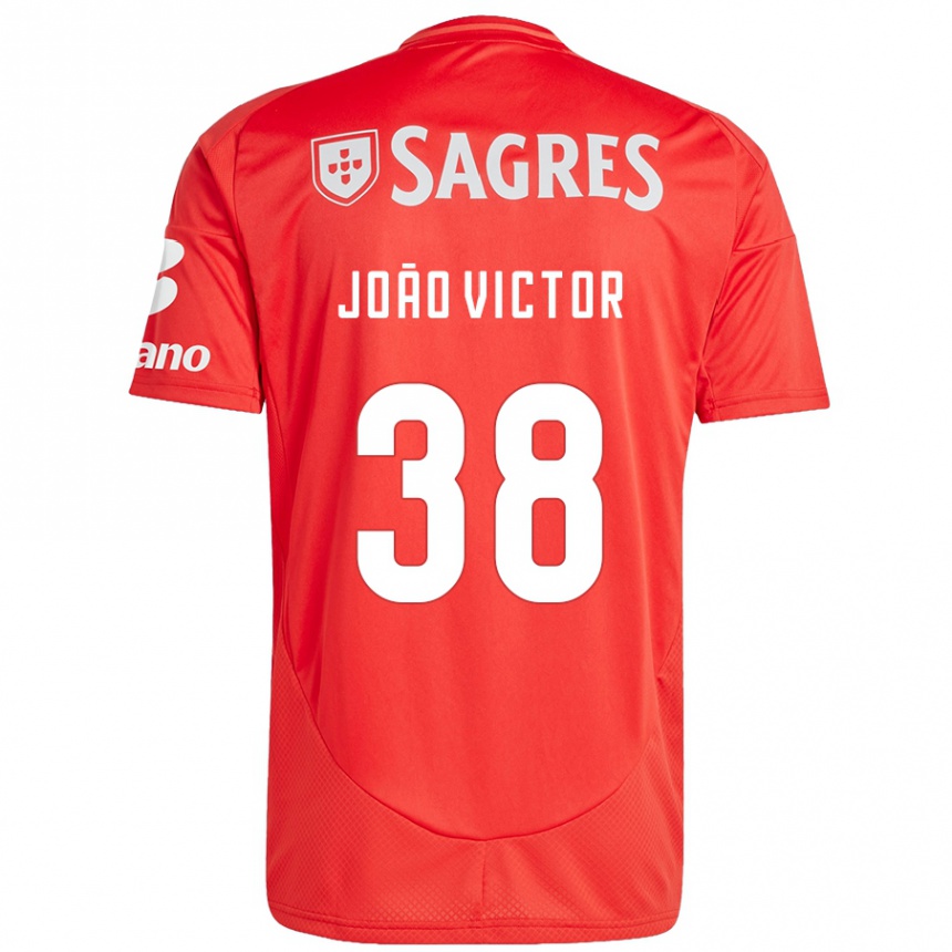 Kids Football João Victor #38 Red White Home Jersey 2024/25 T-Shirt Nz