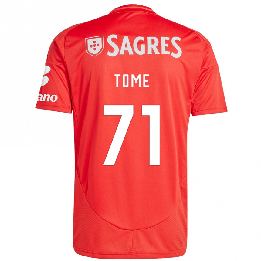 Kids Football João Tomé #71 Red White Home Jersey 2024/25 T-Shirt Nz