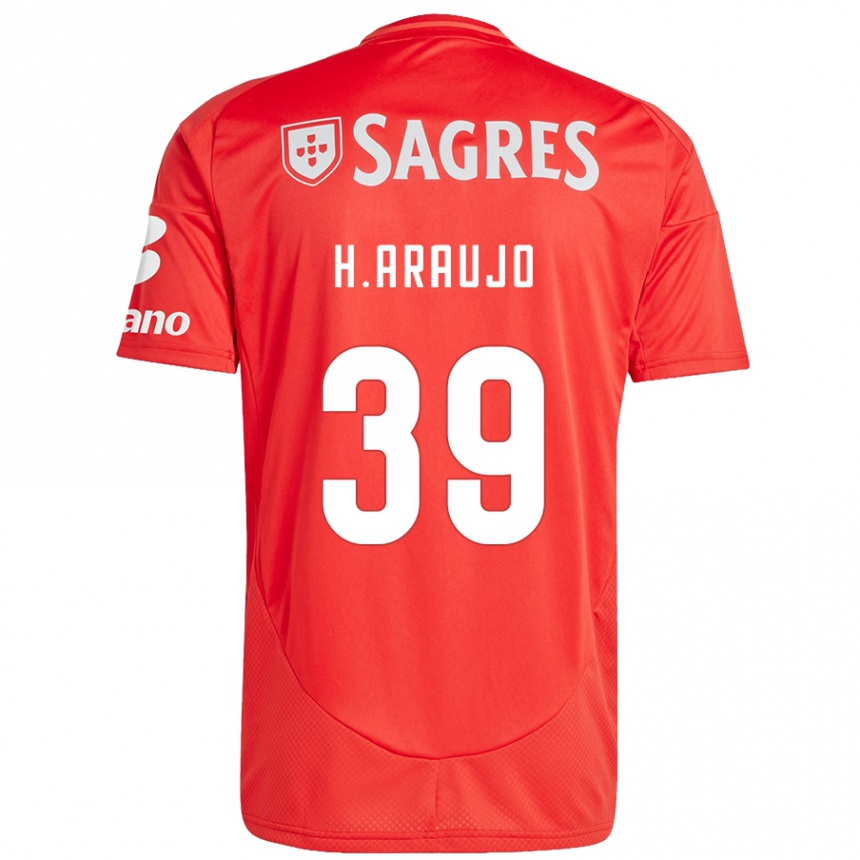 Kids Football Henrique Araujo #39 Red White Home Jersey 2024/25 T-Shirt Nz